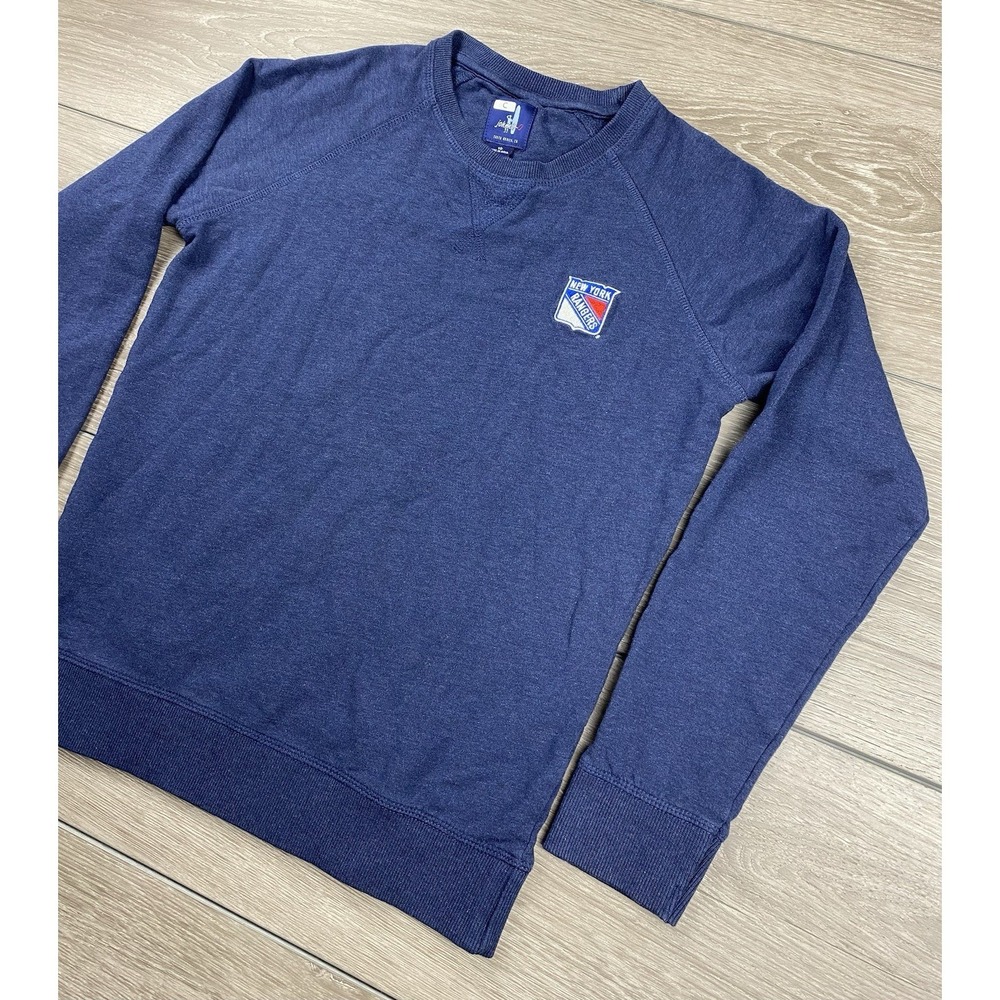 Johnnie O Youth NHL New York Rangers Long Sleeve Pullover Sweater Blue‎ Size 10